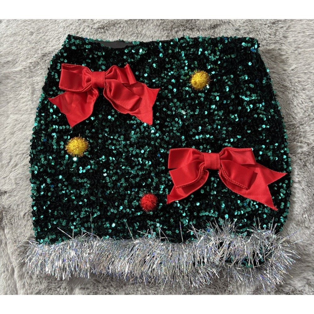 Love on A Hangar christmas skirt size S sequins bows holiday